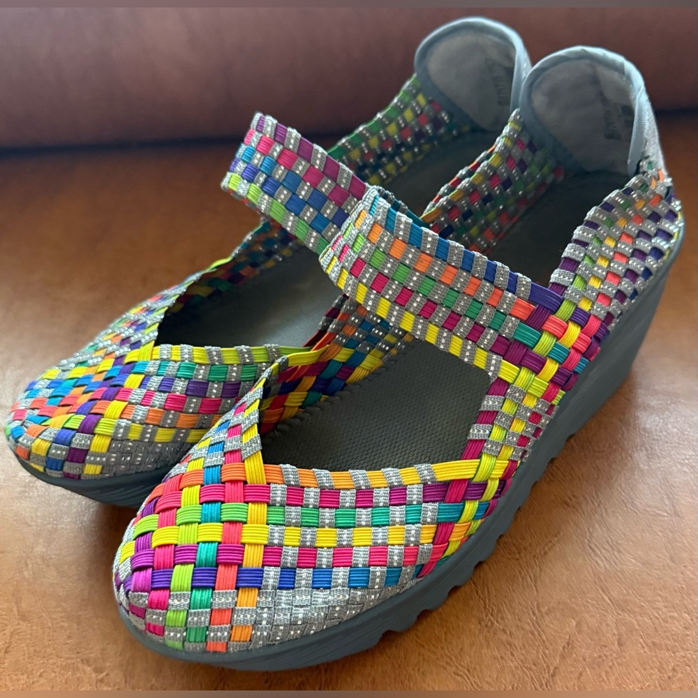 Bernie Mev Lulia Woven Slip-On Wedge Shoes Multicolor Women EU 39 US 8.5 Comfort - Picture 4 of 9